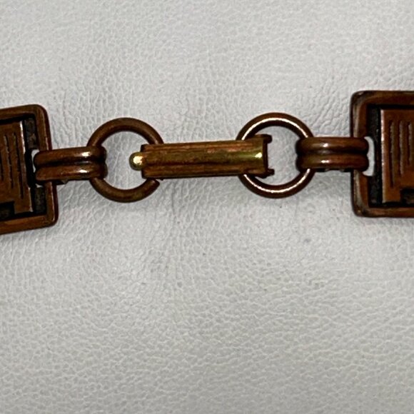 Vintage Copper Thunderbird Panel Link Bracelet With Replacement Clasp Tribal - Picture 4 of 15